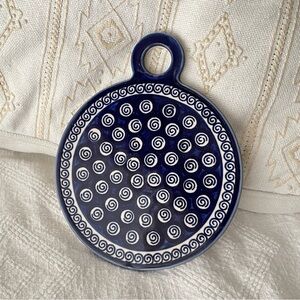 Boleslawaic Polish Pottery Swirl Ceramic Cheese / Cutting Board